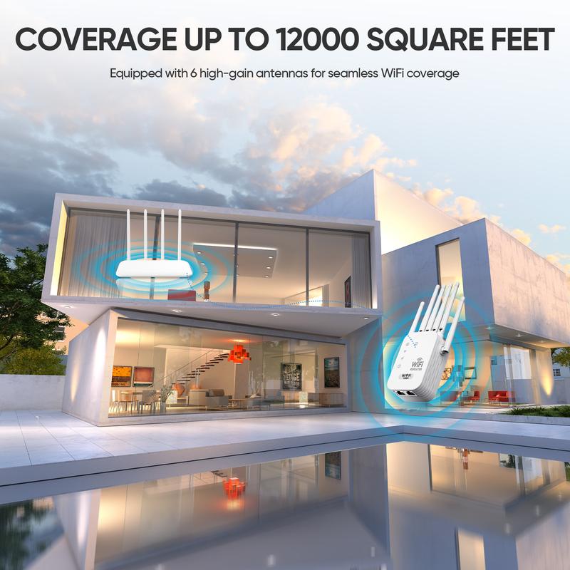 6-Antenna WiFi Booster, 5G/2.4G– 1200Mbps Dual Band