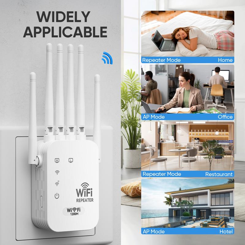 6-Antenna WiFi Booster, 5G/2.4G– 1200Mbps Dual Band